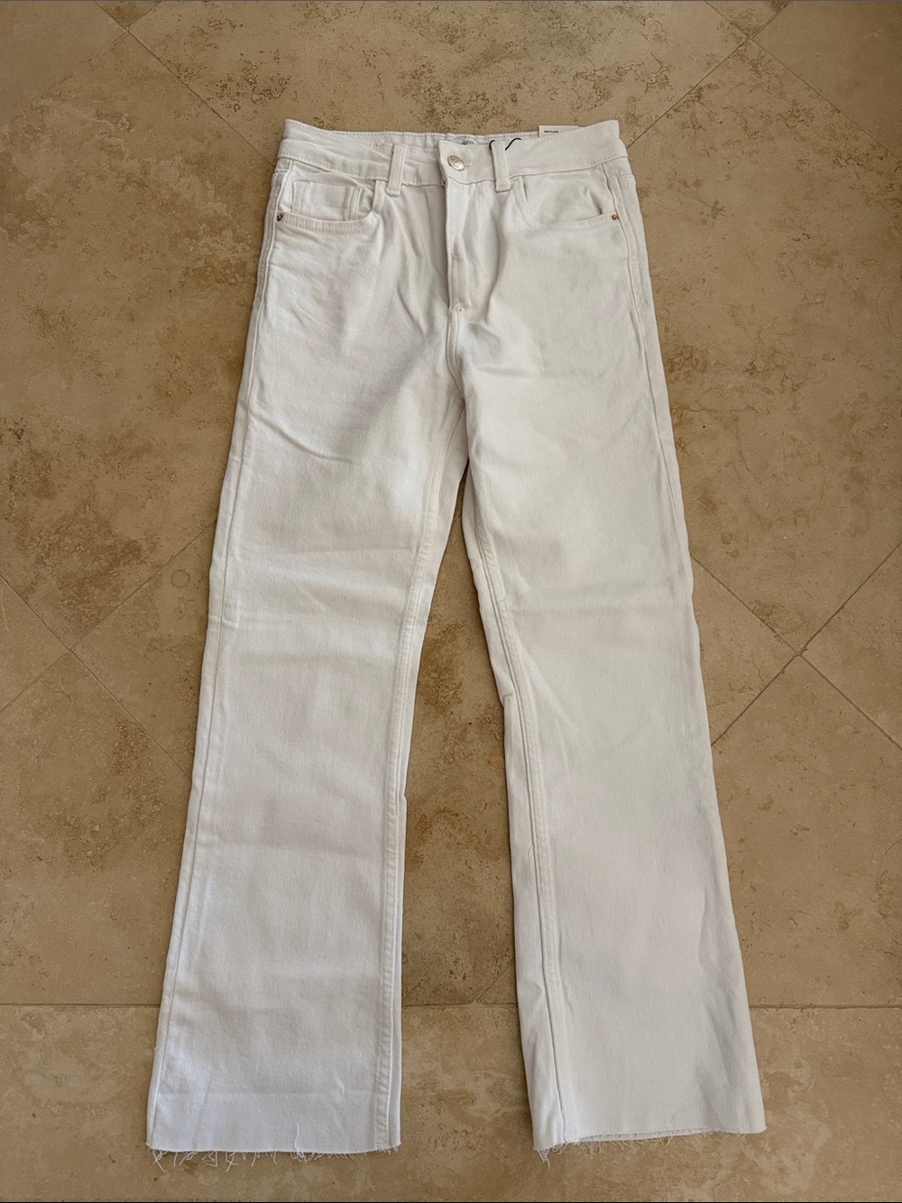 Zara White Boot Cut Flare Jeans